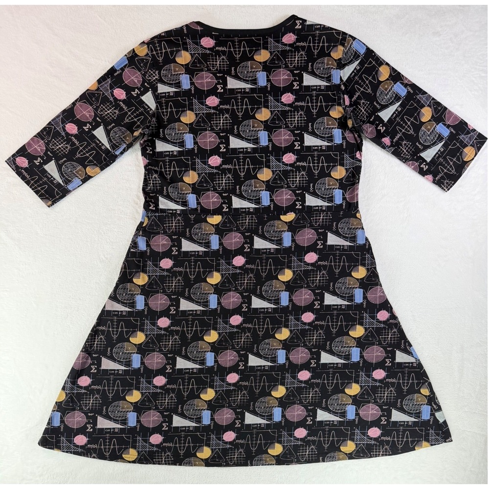 Svaha Math Geometry Dress Womens L Black Formula Print A-Line STEM Teacher Chic - Picture 11 of 12